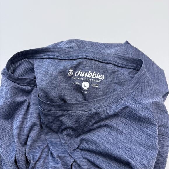 Chubbies Performance T‎ Shirt Mens Size L Heathered Blue The Weekend Has Arrived - Picture 4 of 7